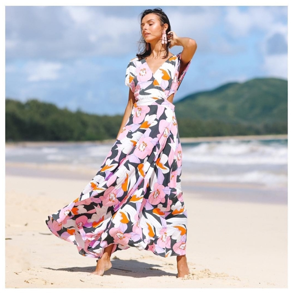 Ava Sky Orchid Maxi Dress Bardot